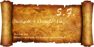Sulyok Filoméla névjegykártya